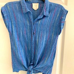 Harper Heritage Blue Tie Top